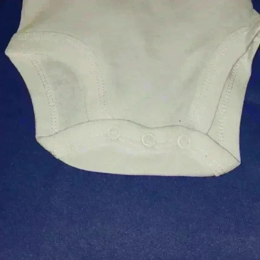 NWOT - Handmade White New Born Bodysuit - Cute Bute Feral - Picture 5 of 5